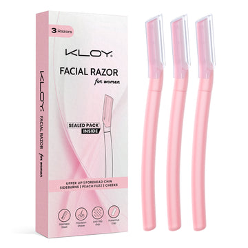 KLOY Facial Razor for Women | SEALED PACK | Instant & Pain Free Hair Removal (Pack of 3)
